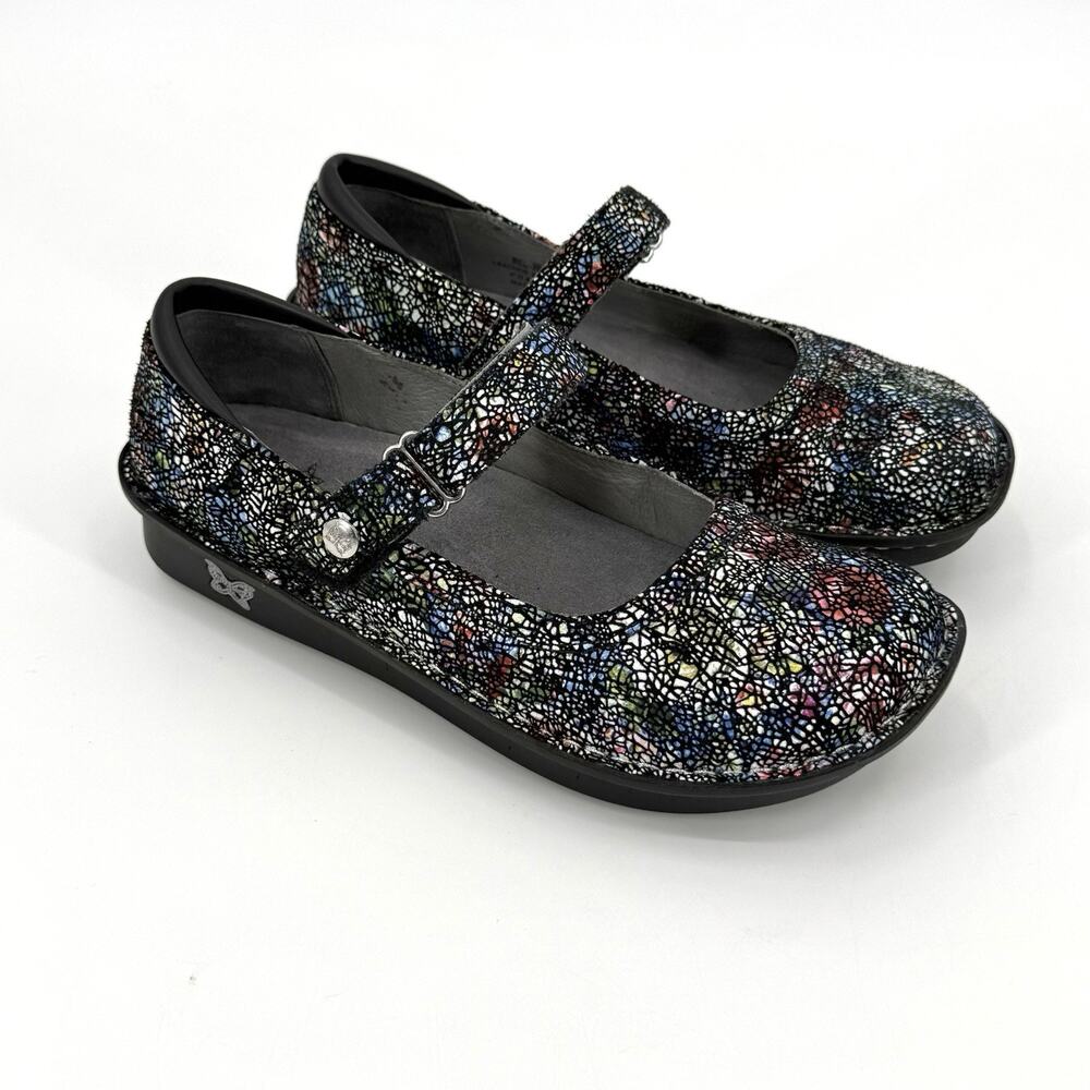Alegria Belle BEL-391 Womens EU 37 Multicolor Mosaic Leather Mary Jane Shoes